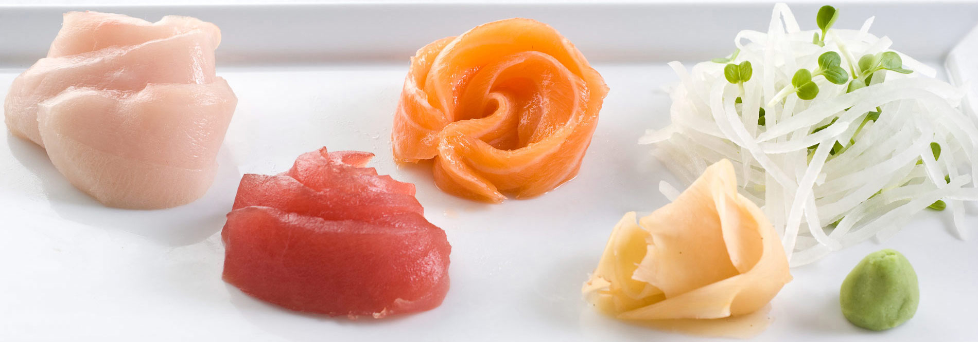Sashimi trio — tuna, yellowtail, salmon